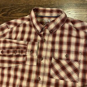 Mountain HardWear‎ Mens Medium Plaid Long Sleeve Button Front Hiking Shirt Blend